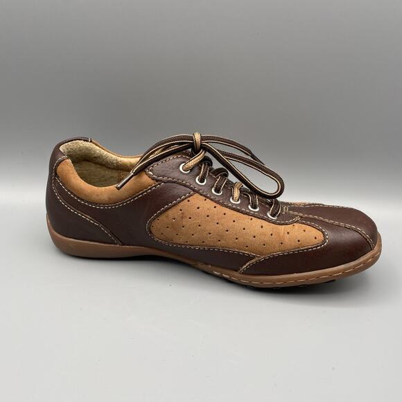 BOC Oxford Sneakers Womens Size 7.5 Brown Leather Comfort Shoes Y2K Bowling - Picture 4 of 10